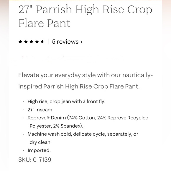 Lilly Pulitzer Parrish High Rise Crop Flare Pant 💛🤎 - Picture 4 of 9